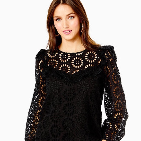 Lilly Pulitzer Caroline Eyelet Top - NWT - L - Picture 1 of 1